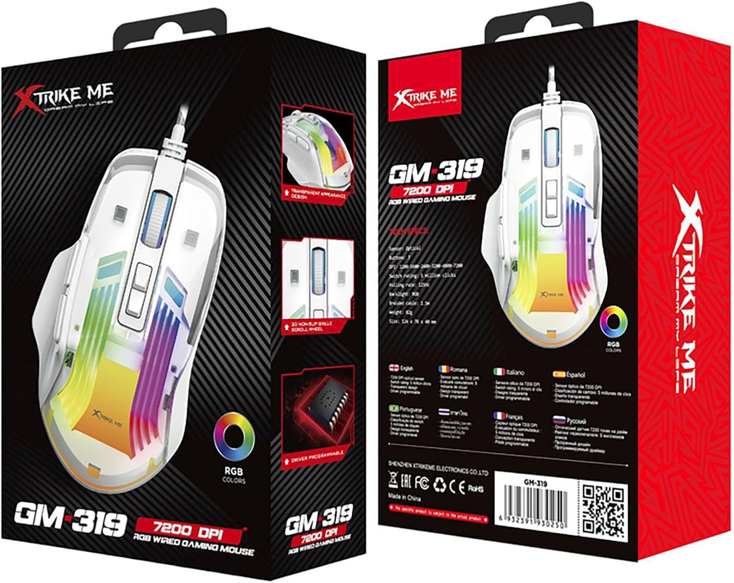 Mouse Gamer XTRIKE – RGB | 7200 DPI