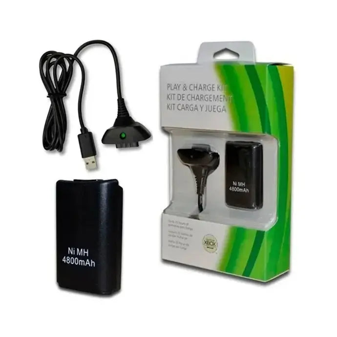 BATERIA PARA XBOX 360 + CABLE CARG 4800 MAH