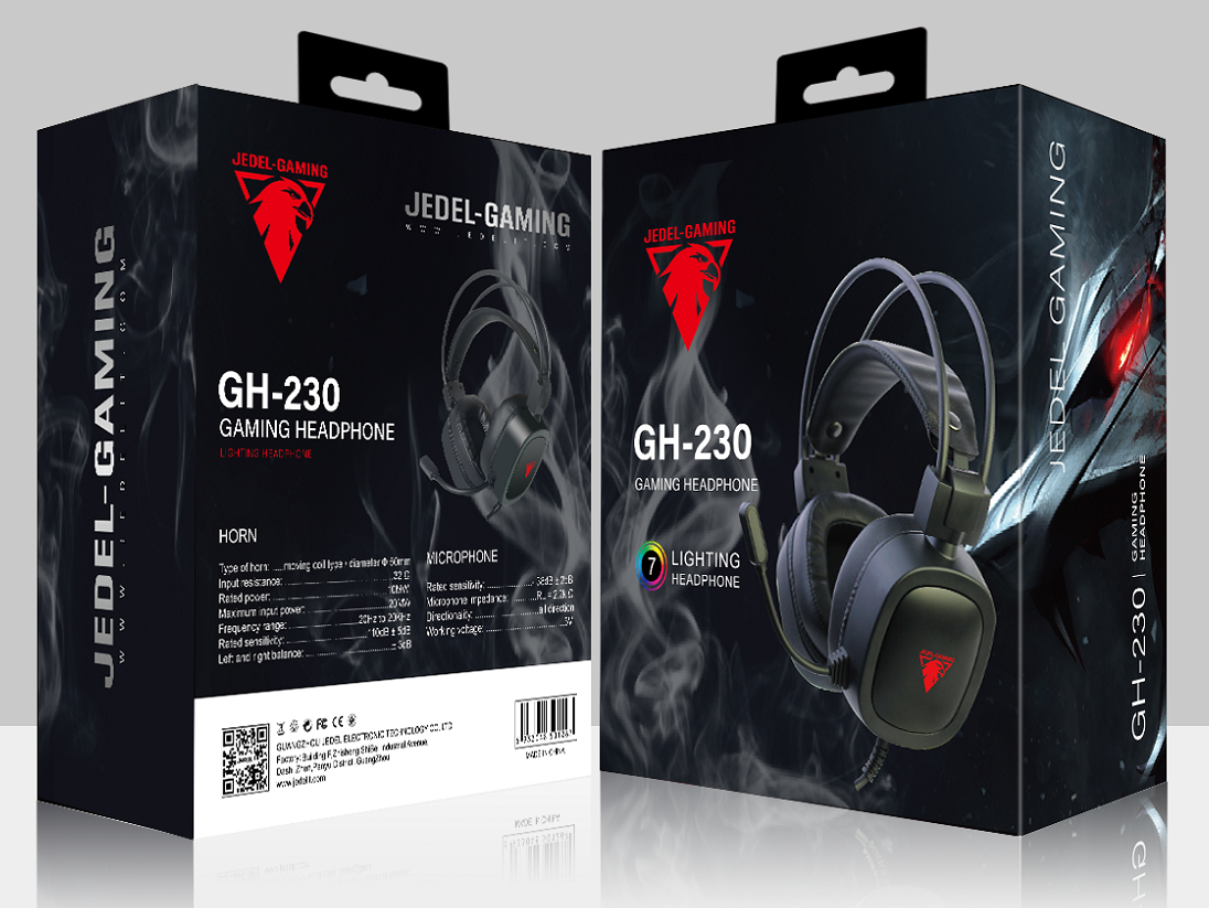 AURICULAR JEDEL GAMER C/MICROFONO PC RGB GH-230