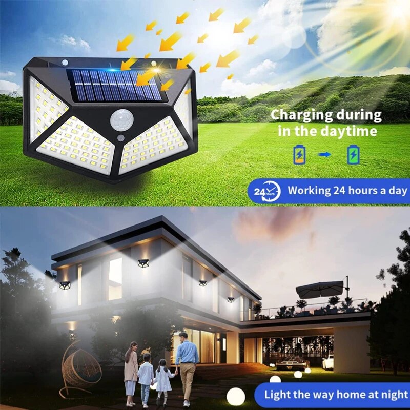 Luz LED Solar para Exterior con Sensor de Movimiento