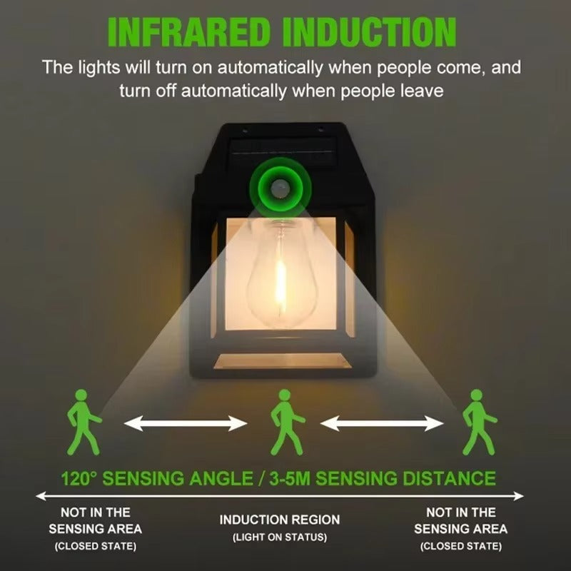Farol Solar de Pared para Exterior con Sensor de Movimiento