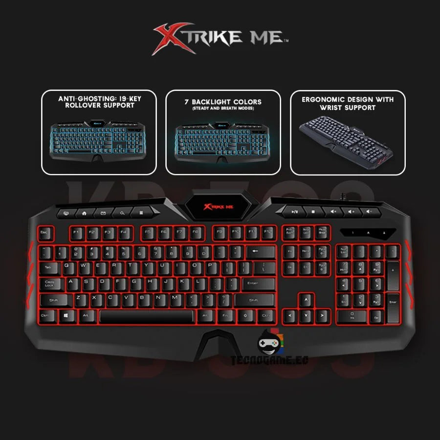 TECLADO GAMER XTRIKE ME KB-509 NEGRO