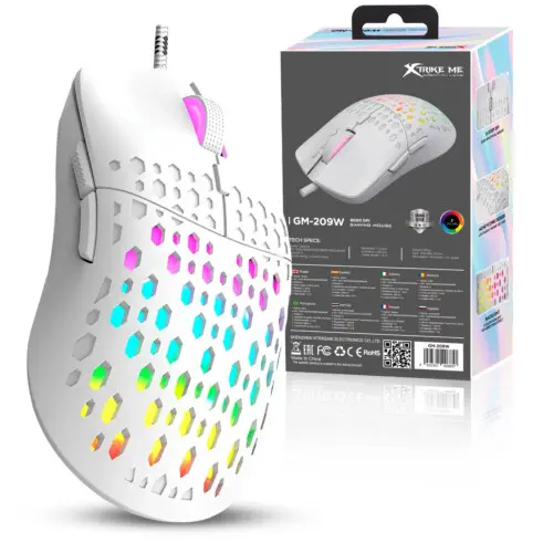 MOUSE GAMER XTRIKE ME  RGB BLANCO