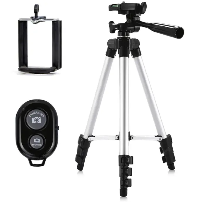 TRIPODE PARA CELULAR O CAMARA CON SOPORTE Y CONTROL REMOTO BLUETOOTH