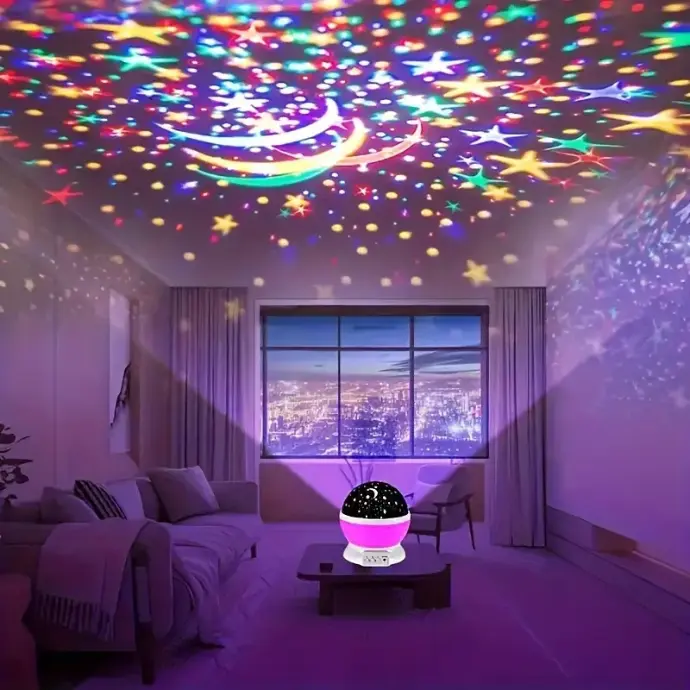 LAMPARA VELADORA DE ESTRELLAS ESFERA rosa