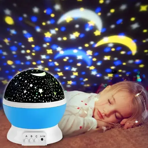 LAMPARA VELADORA DE ESTRELLAS ESFERA AZUL