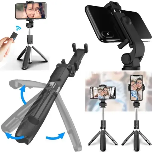 TRIPODE + MONOPOD PALO SELFIE STICK UNIVERSAL + BOTON BLUETOOTH L01S