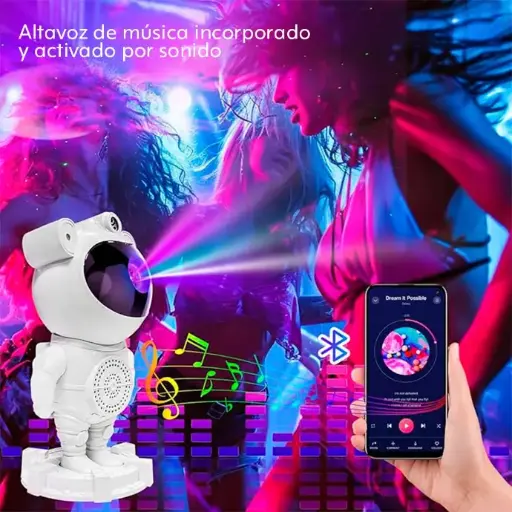 LAMPARA PROYECTOR BLUETOOTH ASTRONAUTA
