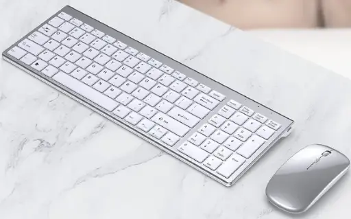 COMBO TECLADO Y MOUSE COMPACTO PLATA